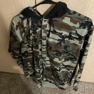 Button up camo hoodie